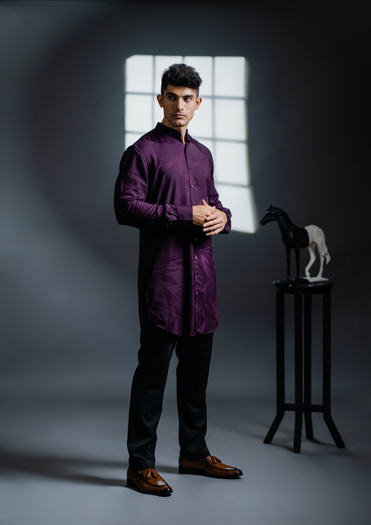 Wine Shadow Kurta