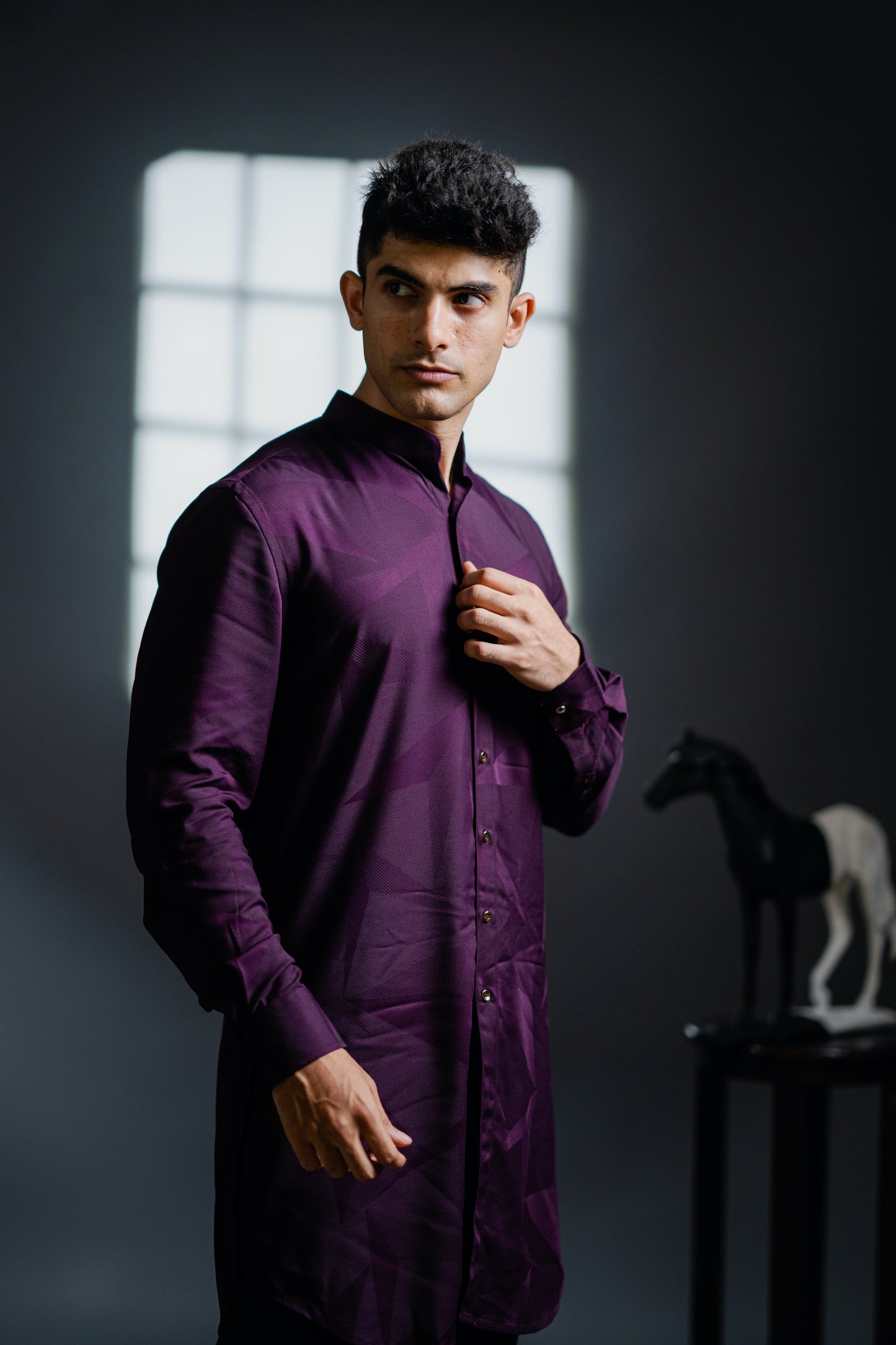 Wine Shadow Kurta