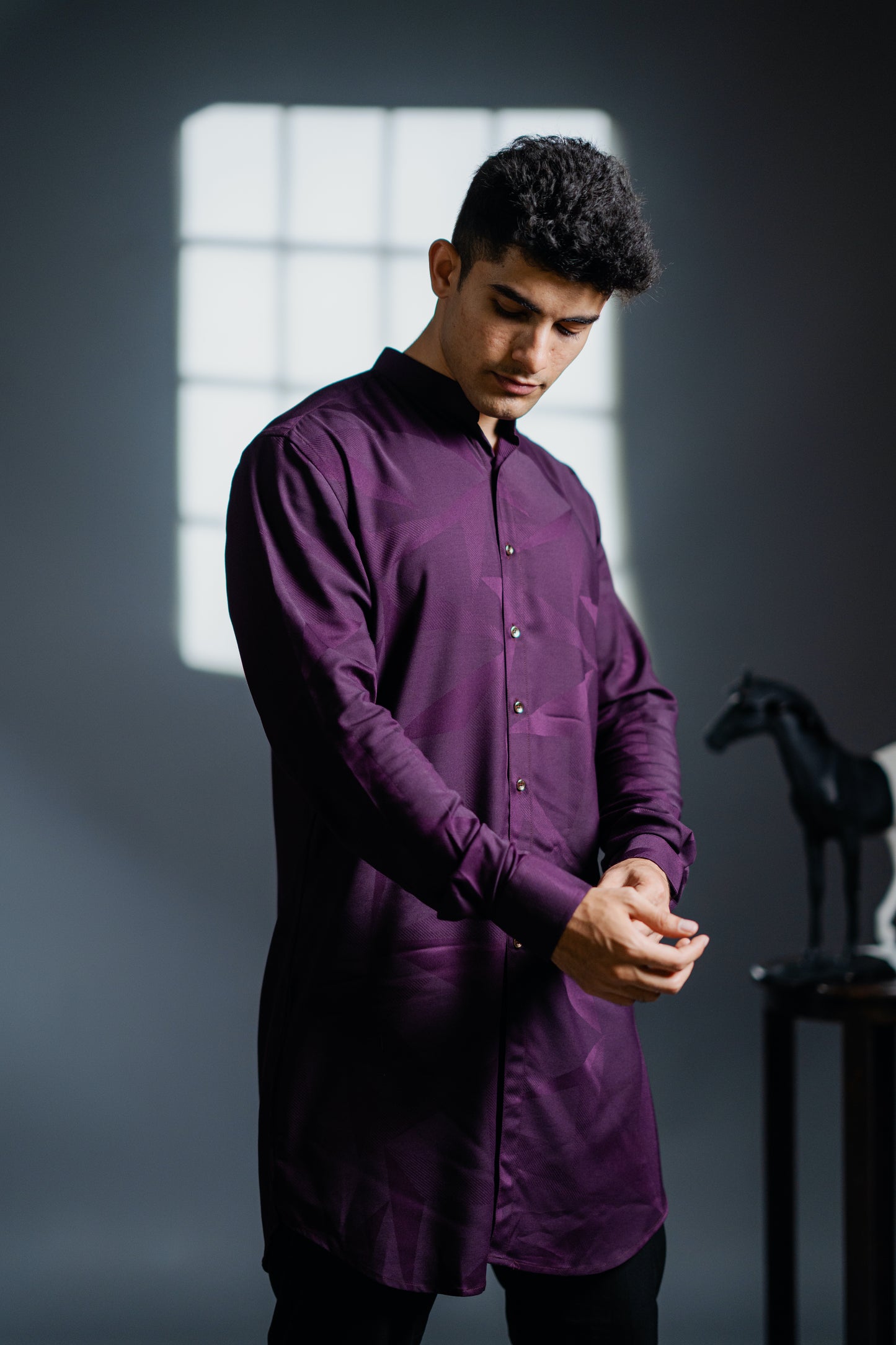 Wine Shadow Kurta