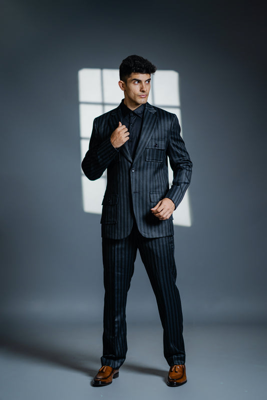 Slate Stripe Suit