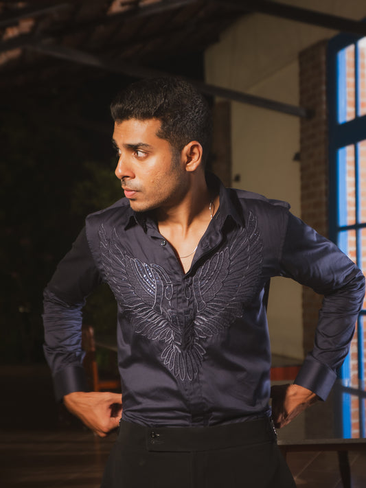 Eagle Embroidered Navy Shirt