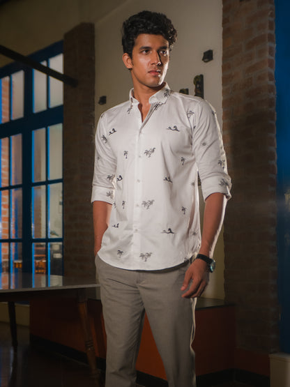 Coastal White Embroidered Shirt