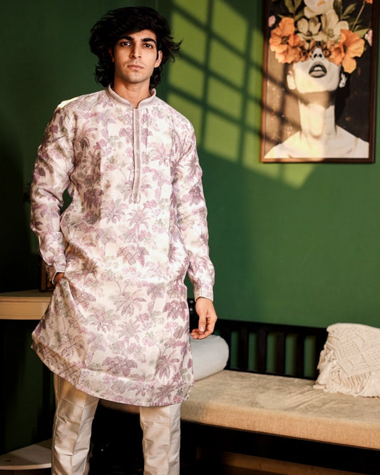 Baby Pink Printed Kurta