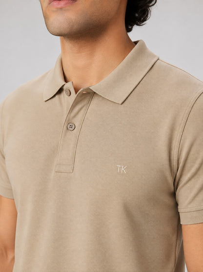 KHAKI PIQUE EXECUTIVE TUCK-IN POLO