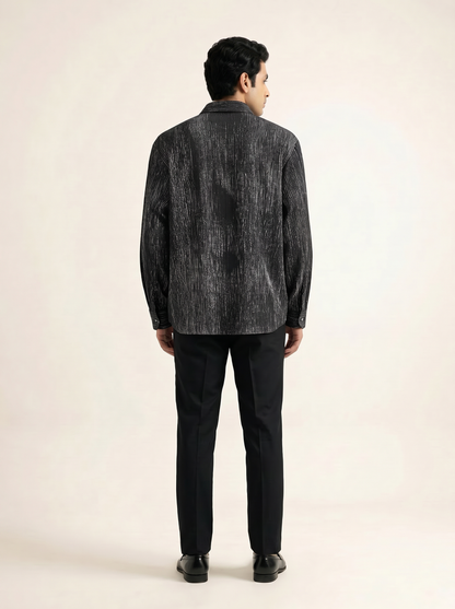 GRAPHITE MODERN TEXTURED PRINTED SHIRT