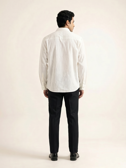 PEARL WHITE MULTI TEXTURED PREMIUM SHIRT