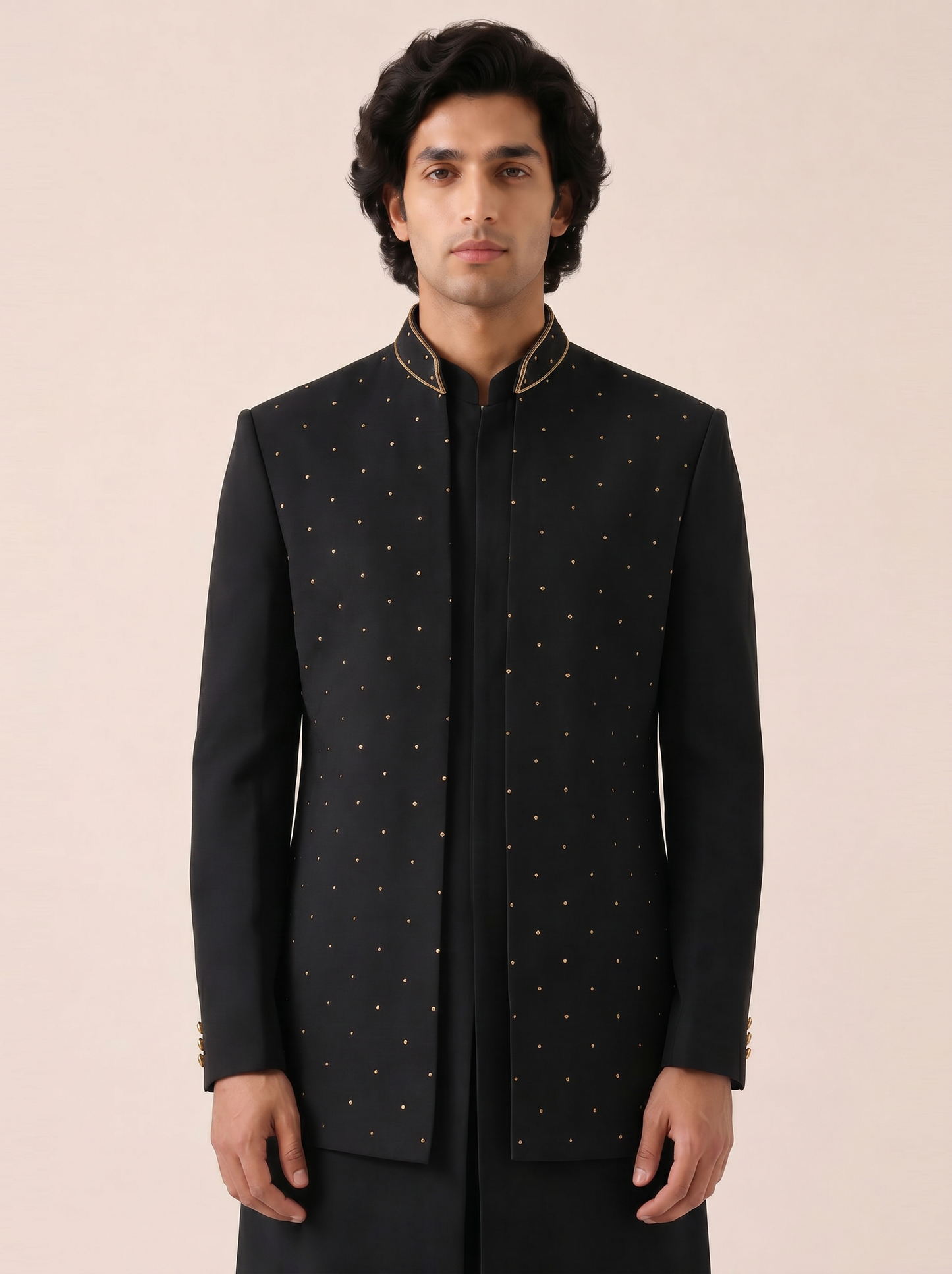 NAVY PREMIUM EMBELLISHED INDO WESTERN SET