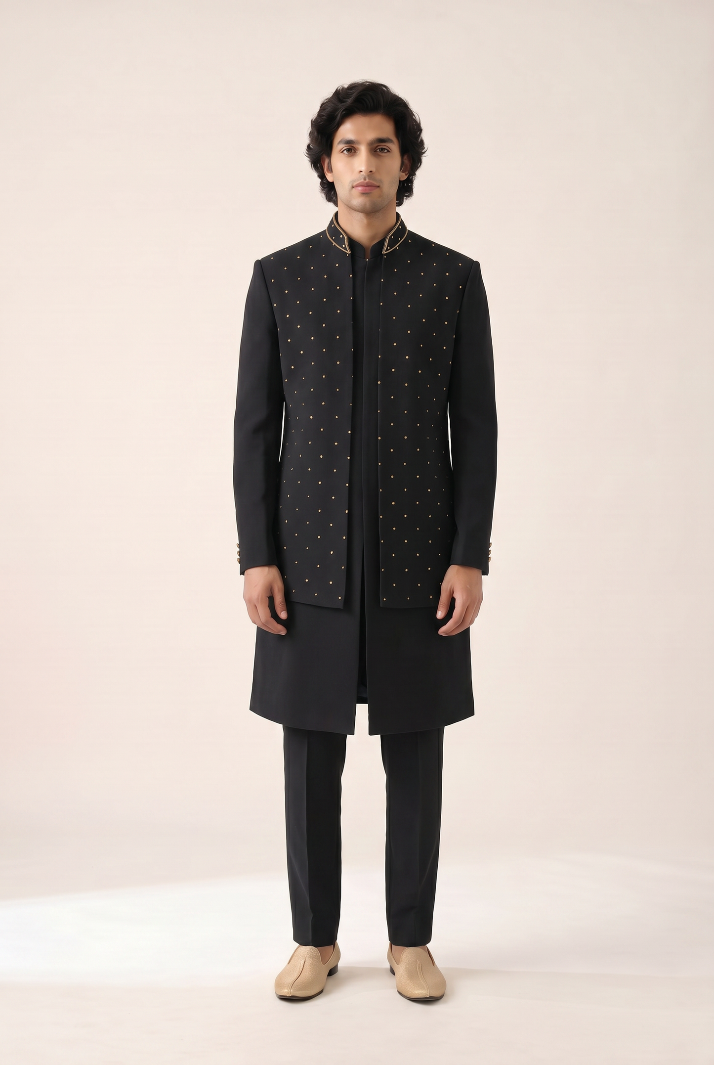 NAVY PREMIUM EMBELLISHED INDO WESTERN SET