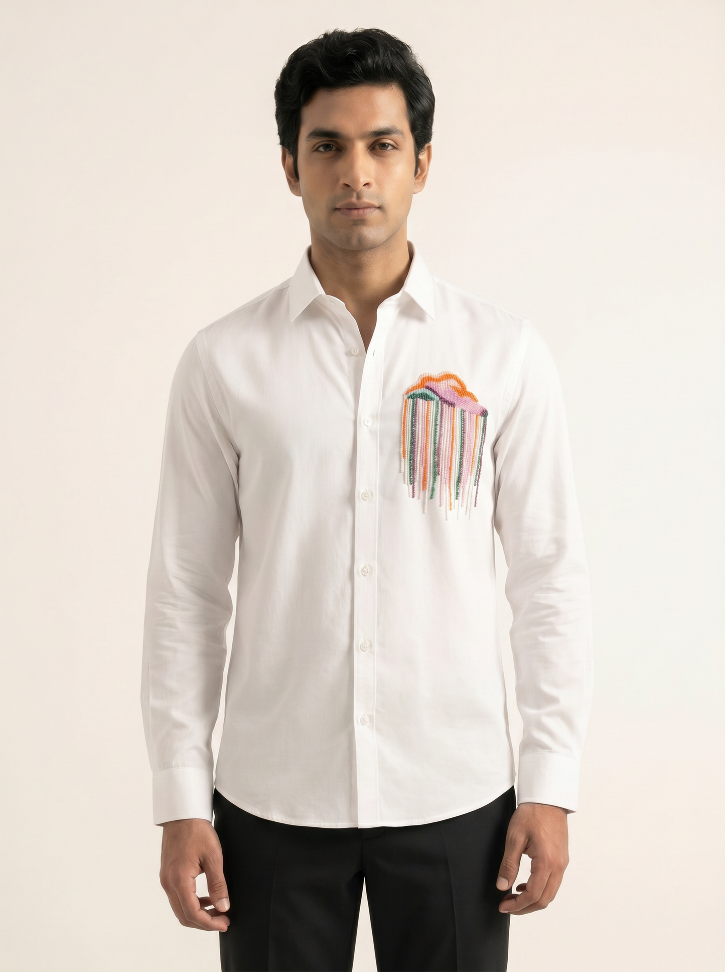 WHITE LIMITED EDITION EMBROIDERED BUTTONDOWN SHIRT