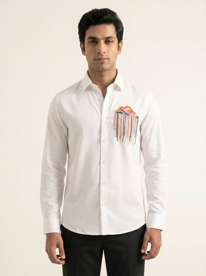 WHITE LIMITED EDITION EMBROIDERED BUTTONDOWN SHIRT