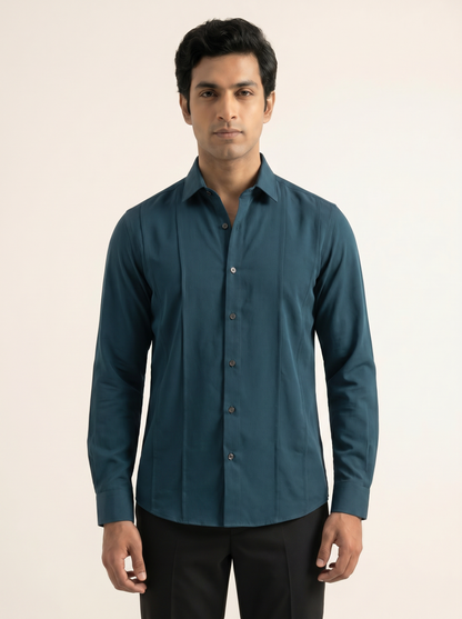 DARK TEAL PREMIUM TAILORED SOLID SHIRT