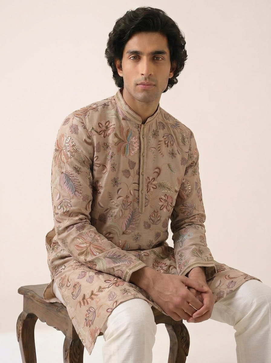 ROSE GOLD EMBELLISHED KURTA SET