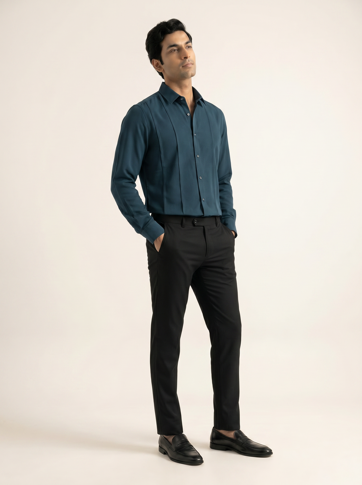 DARK TEAL PREMIUM TAILORED SOLID SHIRT