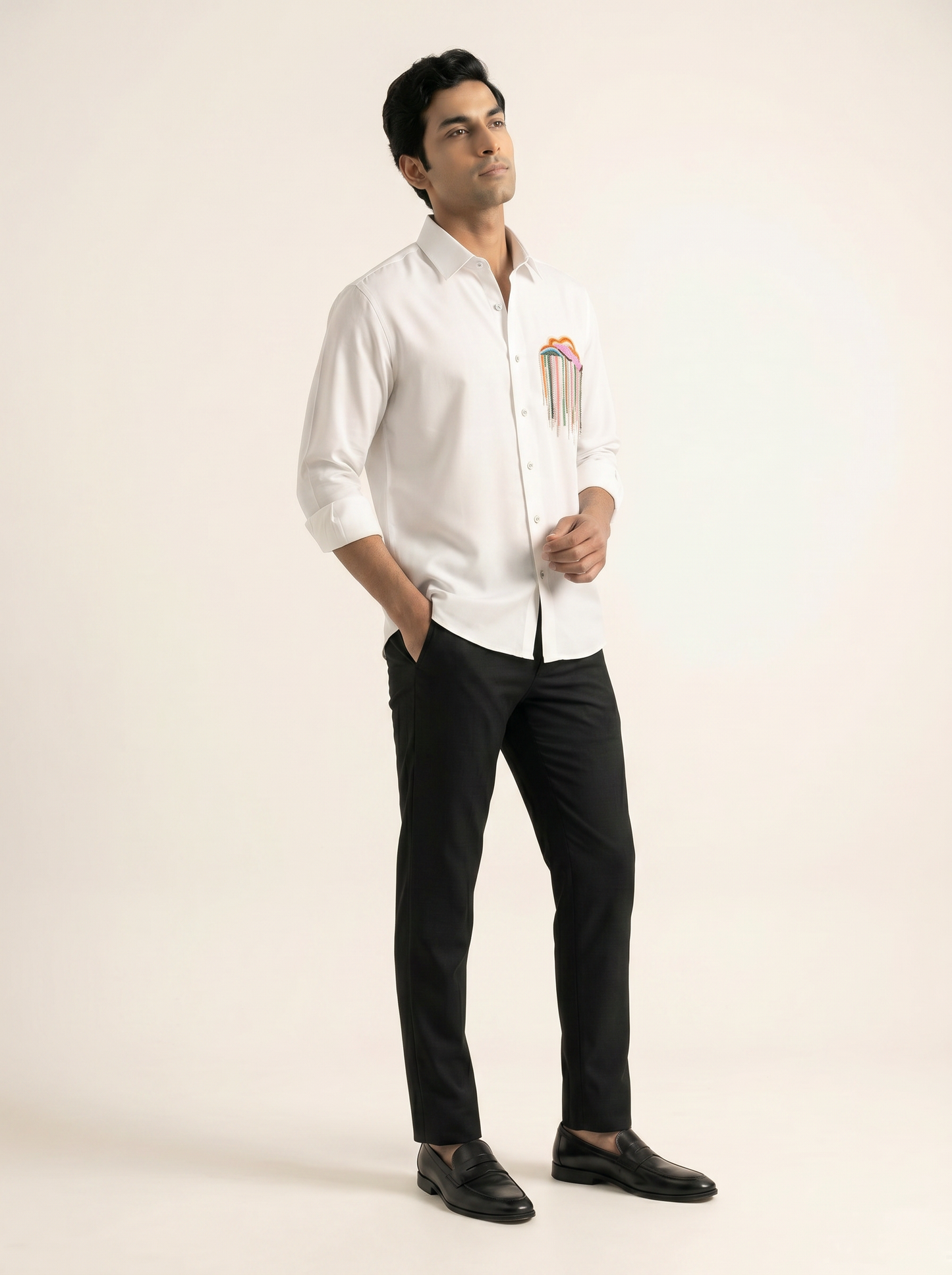 WHITE LIMITED EDITION EMBROIDERED BUTTONDOWN SHIRT