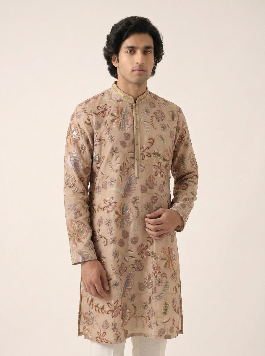 ROSE GOLD EMBELLISHED KURTA SET