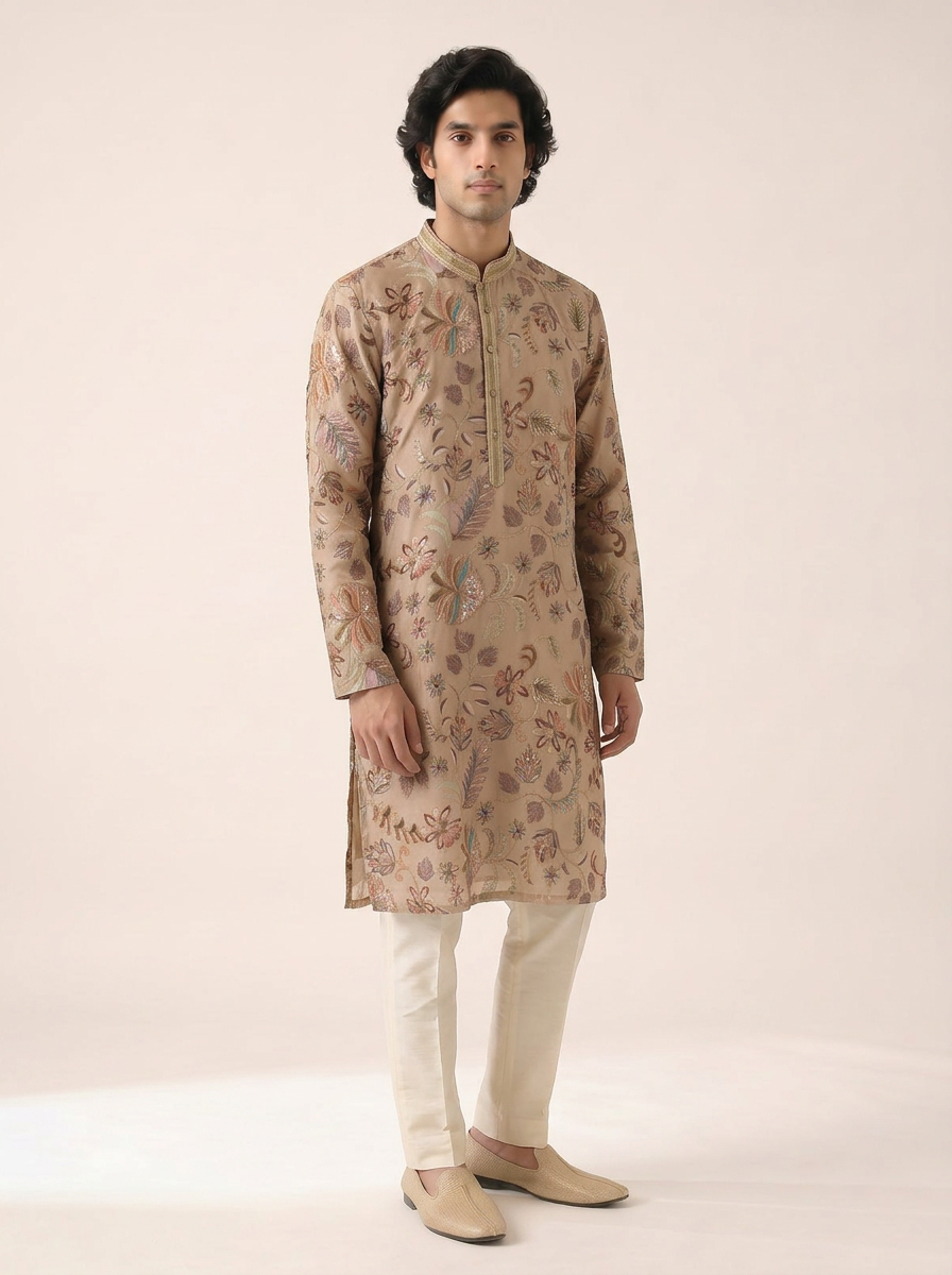 ROSE GOLD EMBELLISHED KURTA SET