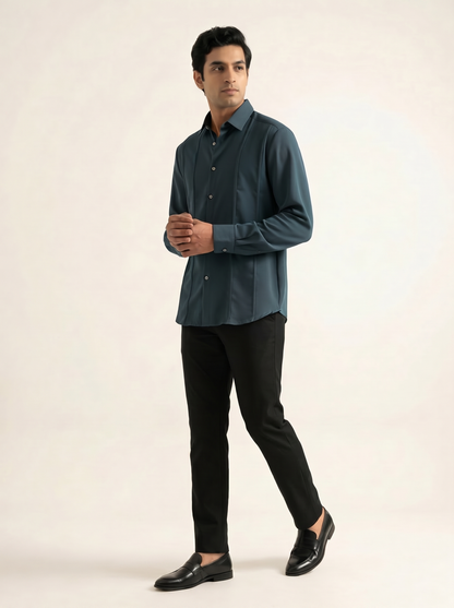 DARK TEAL PREMIUM TAILORED SOLID SHIRT