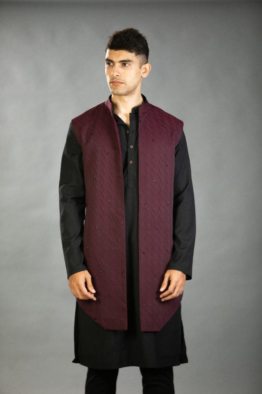 Crimson Eclipse Bundi-Kurta Set